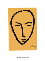 MATISSE HENRI - Visage sur fond jaune (yellow), 1952