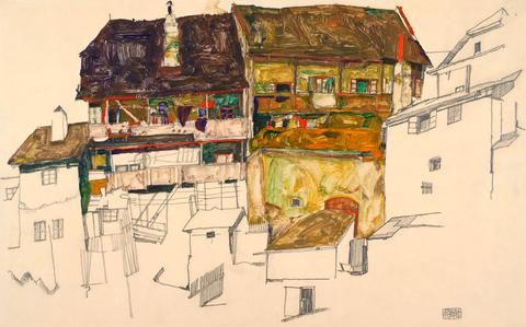 Egon Schiele - Old House in Krumau
