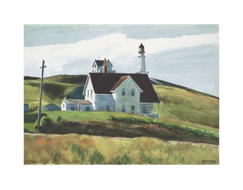 Edward Hopper - Hill and House,Cape Elizabeth,maine,1972