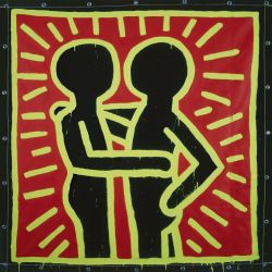 Keith Haring - Untitled, 1982(Couple in black, red, and green)
