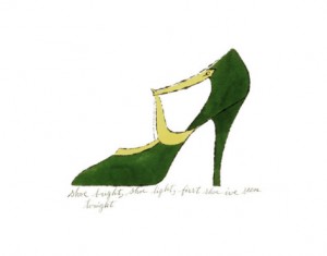 Andy Warhol - Shoe. c, 1955( Green and Yellow)