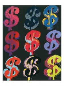 Andy Warhol - Dollar 9. 1982(on Black)