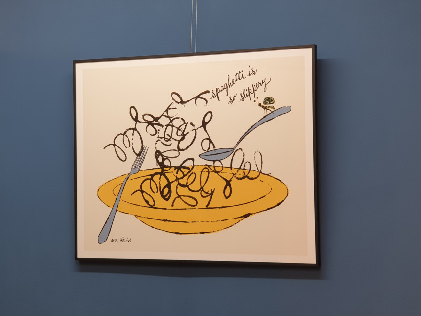 앤디 워홀 ﻿﻿﻿ Andy Warhol﻿ - ﻿Spaghetti is So Slippy, c 1958 ( 블랙 스틸액자 )