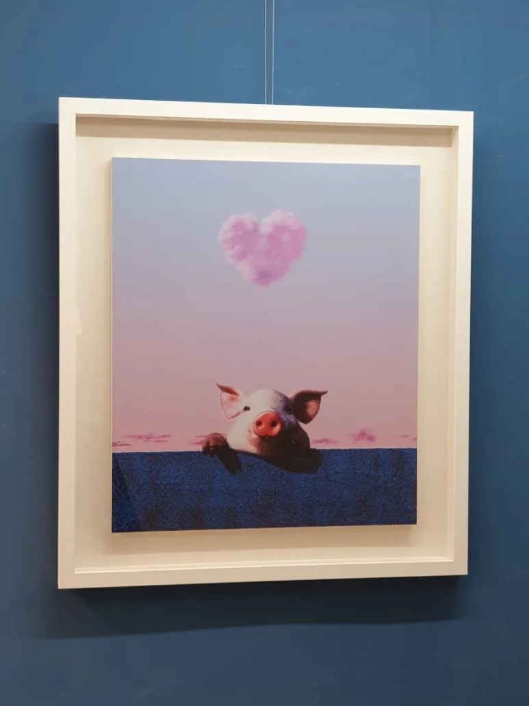 송형노 - 담장 위에 올리비아 Olivia on the wall [Pink heart cloud]
