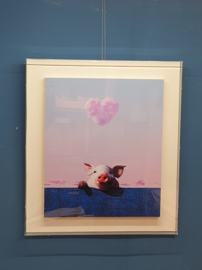 송형노 - 담장위에 올리비아 ﻿Oliva on the Wall ﻿( Pink heart cloud)