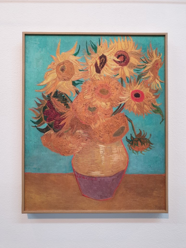 빈센트 반 고흐 - ﻿Vase With ﻿Vase With Twelve Sunflower ( 펄 코팅 액자 )